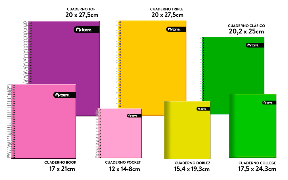 Torre - Cuaderno book office 7mm 100h celeste